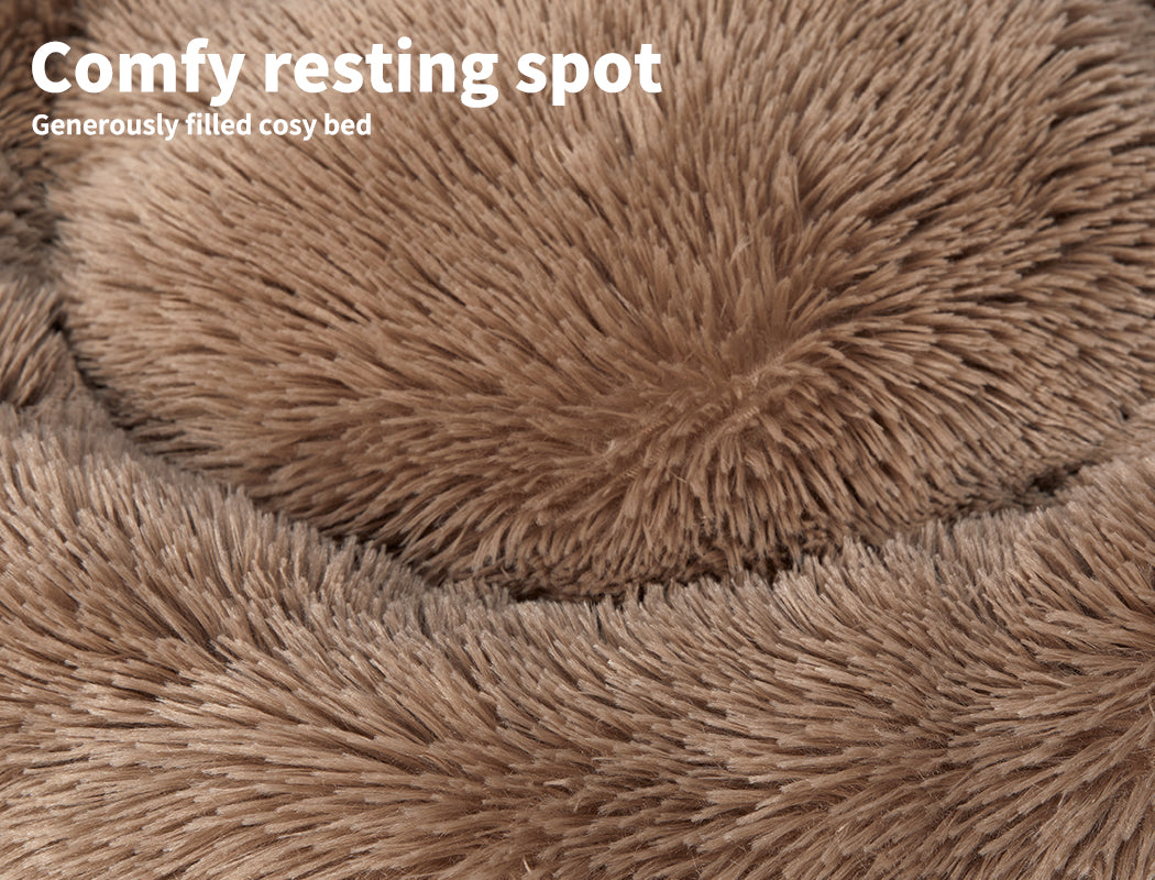 Pawz Dog Calming Bed Warm Soft Plush Thicker round Comfy Sleeping Large Washable