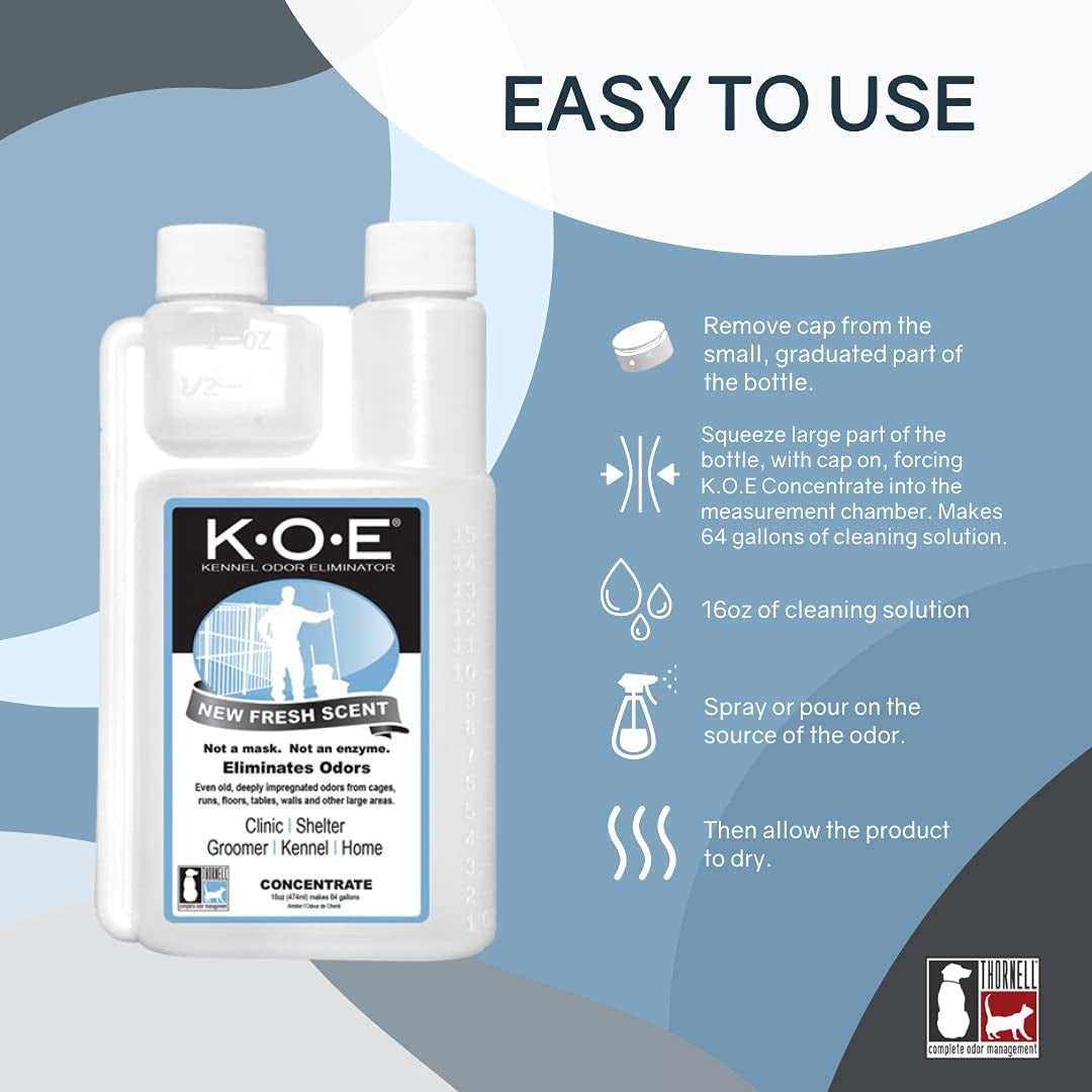 K.O.E Kennel Odor Eliminator Fresh Scent Concentrate 16 Oz
