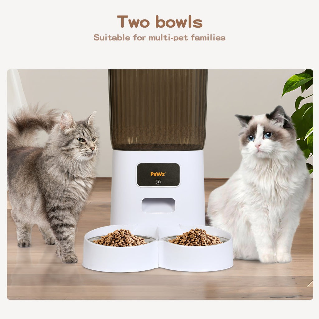 Pawz 5L Automatic Pet Feeder Double Bowl Dog Cat Auto Smart Food Dispenser Timer