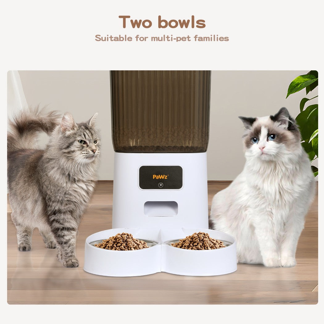 Pawz 5L Automatic Pet Feeder Double Bowl Dog Cat Auto Smart Food Dispenser Timer