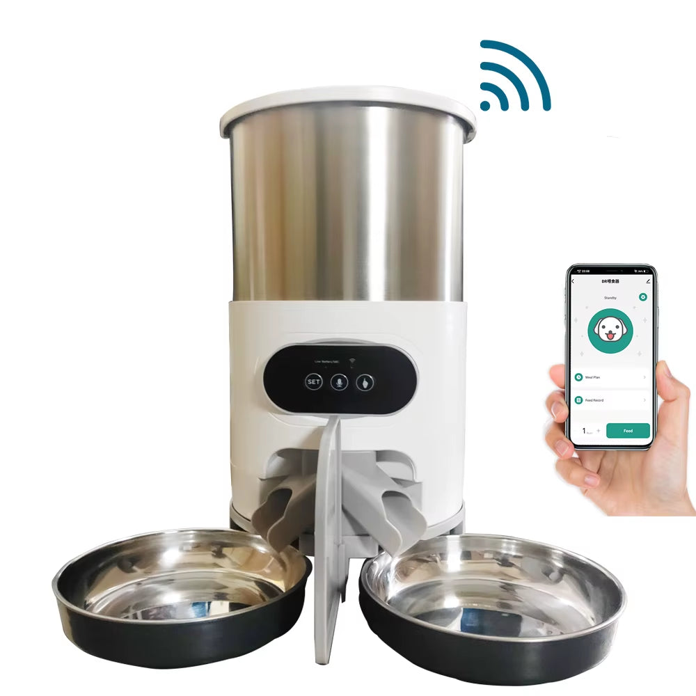 3L 4.5L Double Meal Dog Automatic Feeder Cats Smart Feeding Tuya WIFI Food Dispenser Bowl Auto Recording Timming Pet Feeder