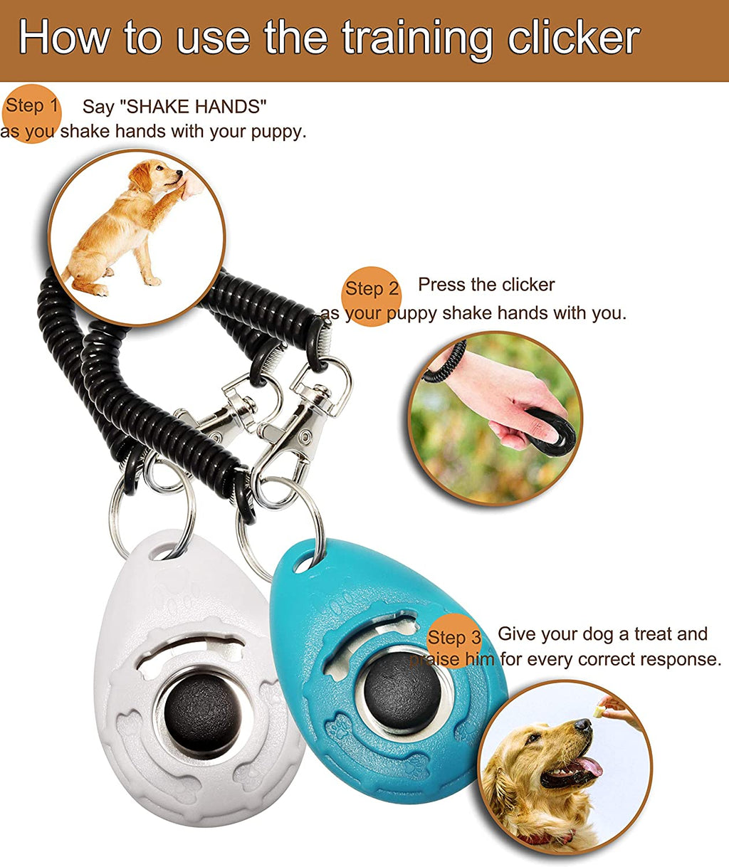 Training Clicker for Pet like Dog Cat Horse Bird Dolphin Puppy with Wrist Strap, 2 Pack