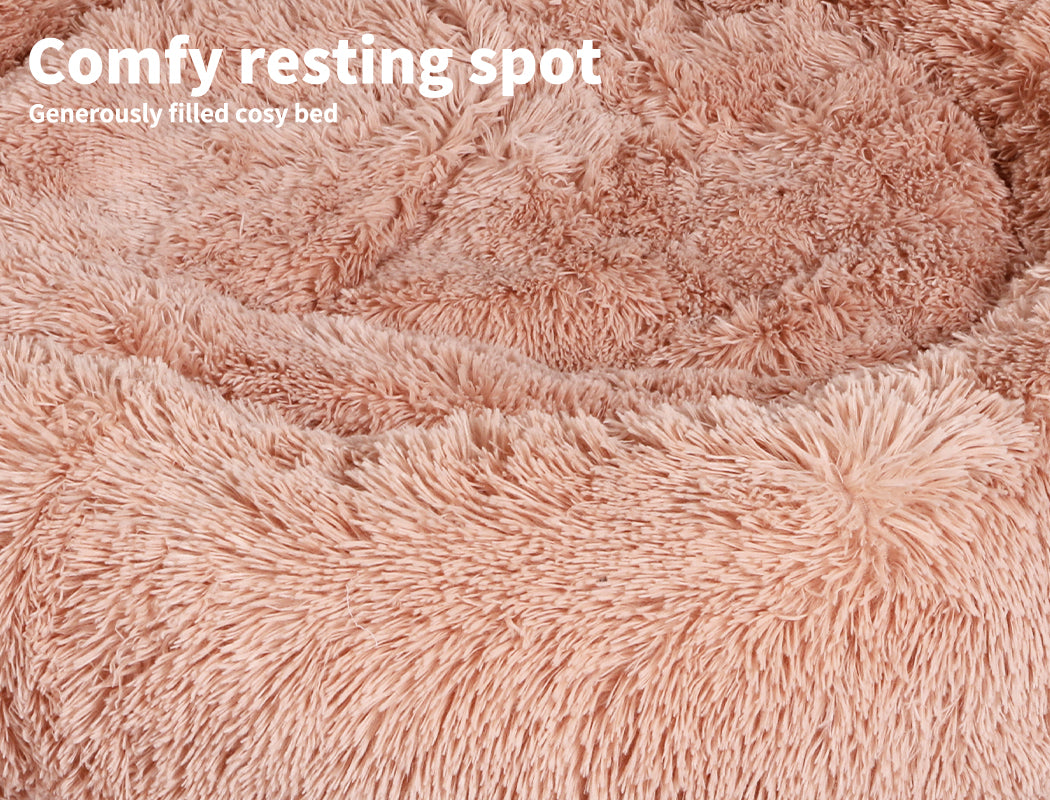 Pawz Dog Calming Bed Warm Soft Plush Thicker round Comfy Sleeping Large Washable