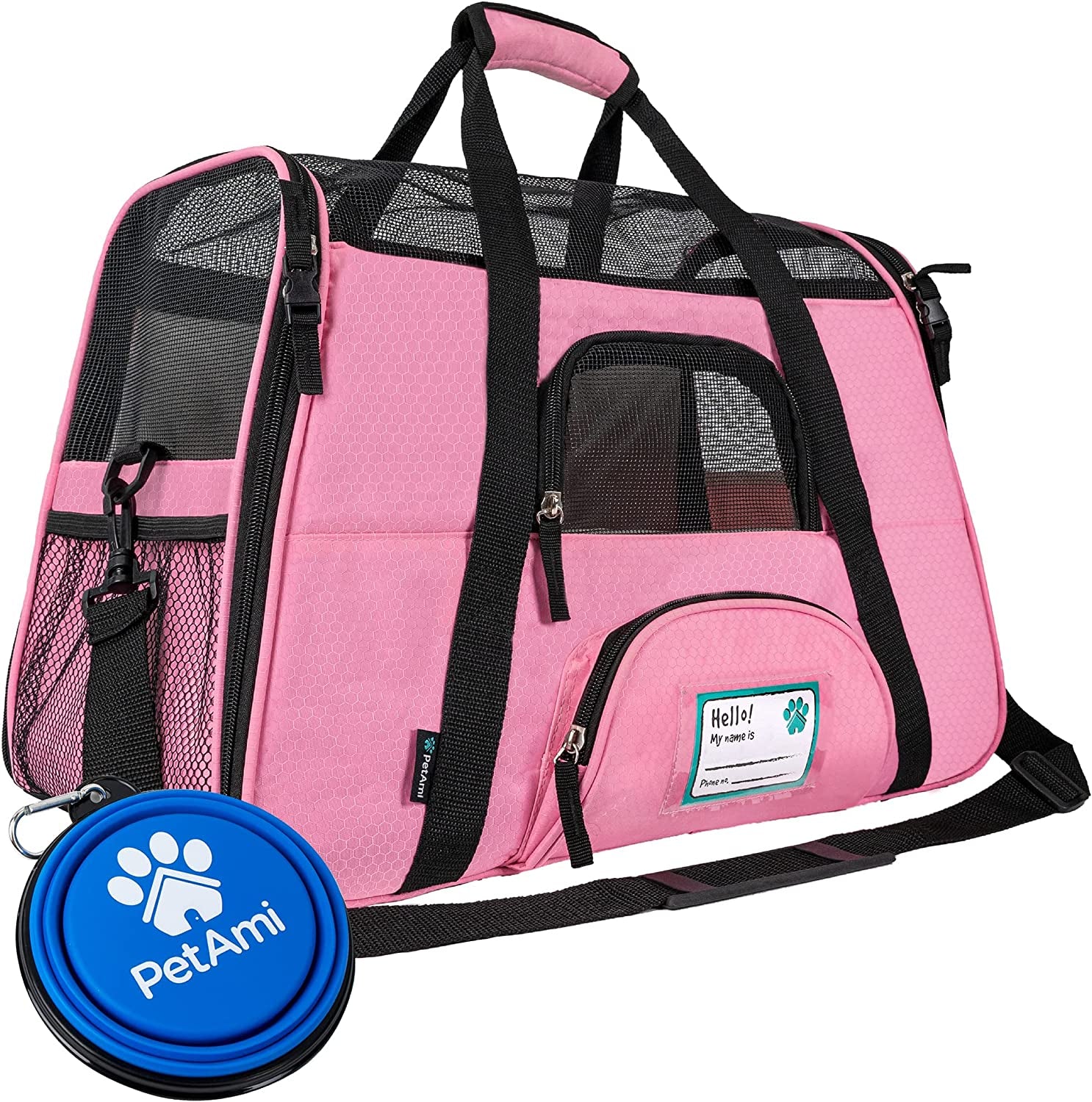 Premium Airline Approved Soft-Sided Pet Travel Carrier | Ventilated, Comfortable Design with Safety Features | Ideal for Small to Medium Sized Cats, Dogs, and Pets (Large, Pink)