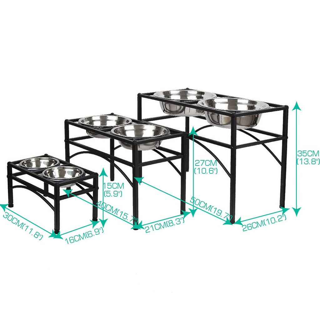 Pawz Pet Feeder Bowl Dual Elevated Raised Dog Puppy Stainless-Stee
