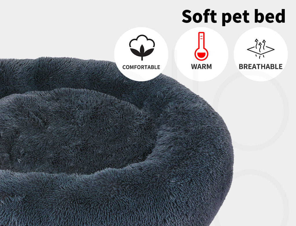 Pawz Dog Calming Bed Warm Soft Plush Thicker round Comfy Sleeping Large Washable