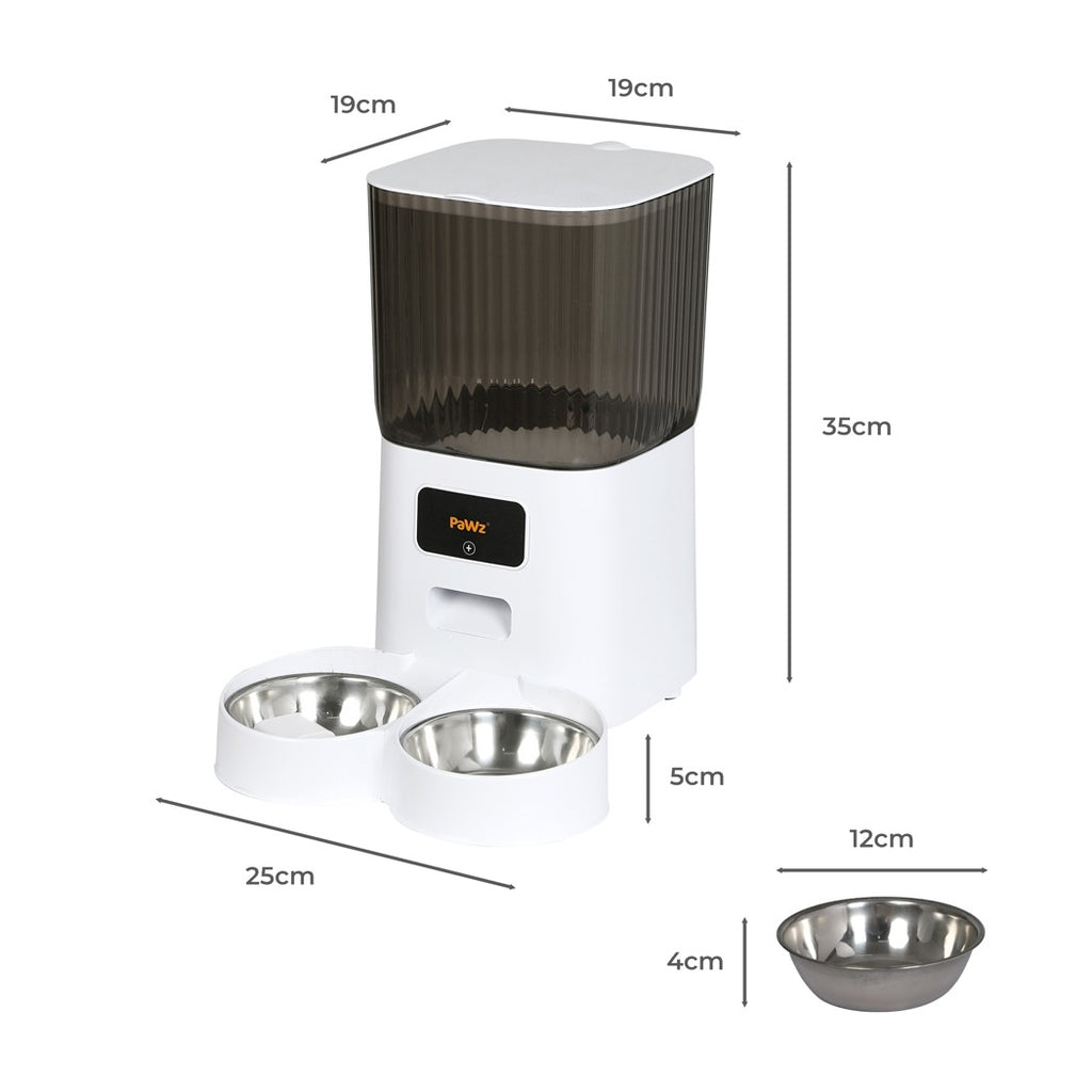 Pawz 5L Automatic Pet Feeder Double Bowl Dog Cat Auto Smart Food Dispenser Timer