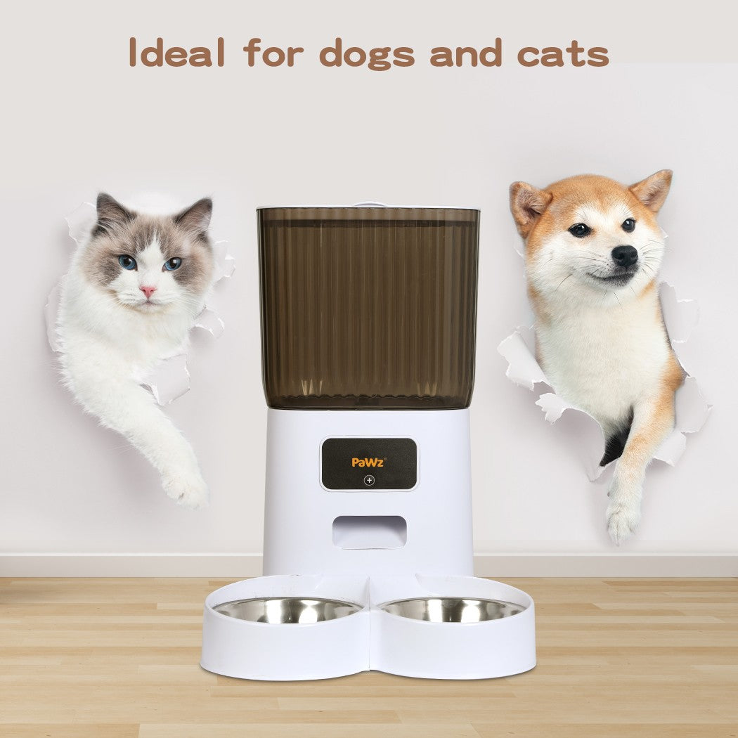 Pawz 5L Automatic Pet Feeder Double Bowl Dog Cat Auto Smart Food Dispenser Timer